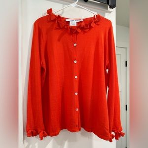 Gretchen Scott Breakfast at Tiffany’s Cardigan Bow Trimmed 3/4 sleeve